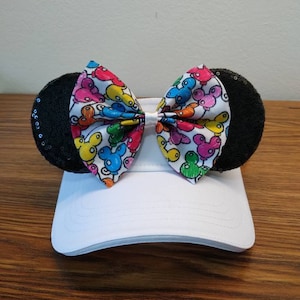 Disney Hat Visor, Minnie Ears Visor, Disney Birthday Ears, Disney Ears Visor Hat, Mickey Balloons Hat Visor, Run Disney Visor, Disney Visor