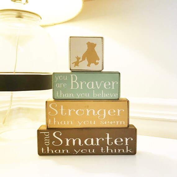 4 Block Set Classic Winnie The Pooh Baby Shower Decoration Etsy