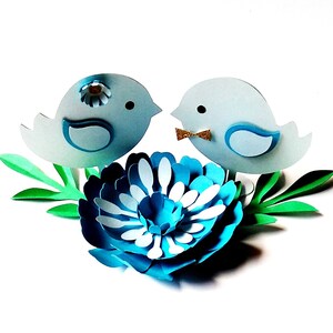 Romantische Vögel und Blumen Dekor SVG: Instant Download Template Kit