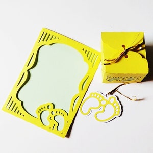 Modelos SVG. Conjunto CHÁ DE BEBÊ. Caixa de lembrancinhas, cartão de bolso e etiqueta. Cricut, SilhouetteCameo, LaserCut. Dxf SilhouetteStudio Ai Svg Png Pdf Arquivos