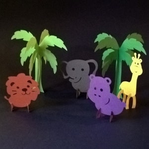 3D SAFARI BÉBÉ. Modèles SVG. Animaux de la jungle. Chiffres de construction. Décoration intérieure. Dxf SilhouetteStudio ai Svg PNG Fichiers pdf. Téléchargement instantané