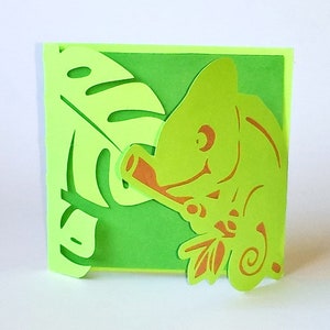 OPVOUWBARE KAART. SVG-sjablonen. Kameleon kaart. SilhouetteCameo, Cricut, lasercut. Dxf Ai SilhouetteStudio Png Pdf Svg-bestanden.