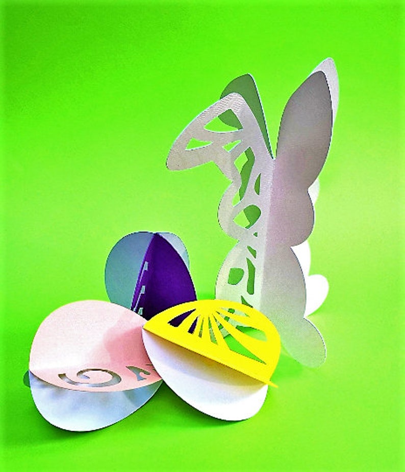 Download RABBIT And EASTER EGGS In 3D. Svg Templates. Decorations ...