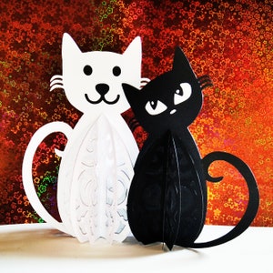 GATOS 3D. Plantillas SVG. Centros de mesa. Primeros de la torta. Decoración del hogar o fiesta. Archivos Dxf Svg Png SilhouetteStudio Ai Pdf. Descarga instantánea.