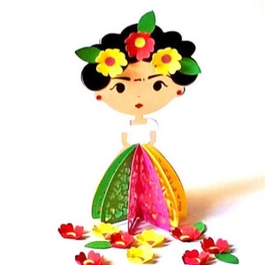 FRIDA 3D. Modelos SVG. Boneca Mexicana. Decoração de Festa Mexicana. Centros de Mesa. Arquivos DXF Svg Png SilhouetteStudio Ai Pdf. Download instantâneo.