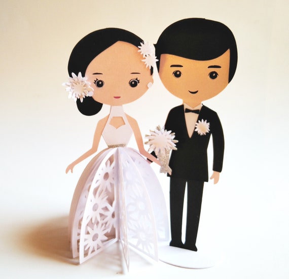 Download 3d Wedding Couple Svg Templates Wedding Cake Topper Etsy