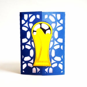 Biglietto pieghevole COPPA DI CALCIO. Modelli SVG. Cricut, SilhouetteCameo, Taglio Laser. File DXF SilhouetteStudio Ai SVG PNG PDF. Download immediato.
