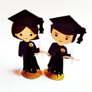 Pareja de GRADUACIÓN 3D. Plantillas SVG. Niño y niña. Decoraciones. Archivos Pdf Svg Ai Png. Descarga instantánea. Cricut, Silhouette Cameo, Corte láser.