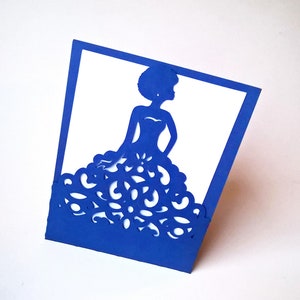 Modelos SVG. Cartão de bolso PRINCESA. Convites para festas. Silhueta CricutCameo. DXF SilhouetteStudio Ai Svg Png Arquivos Pdf. Download instantâneo.