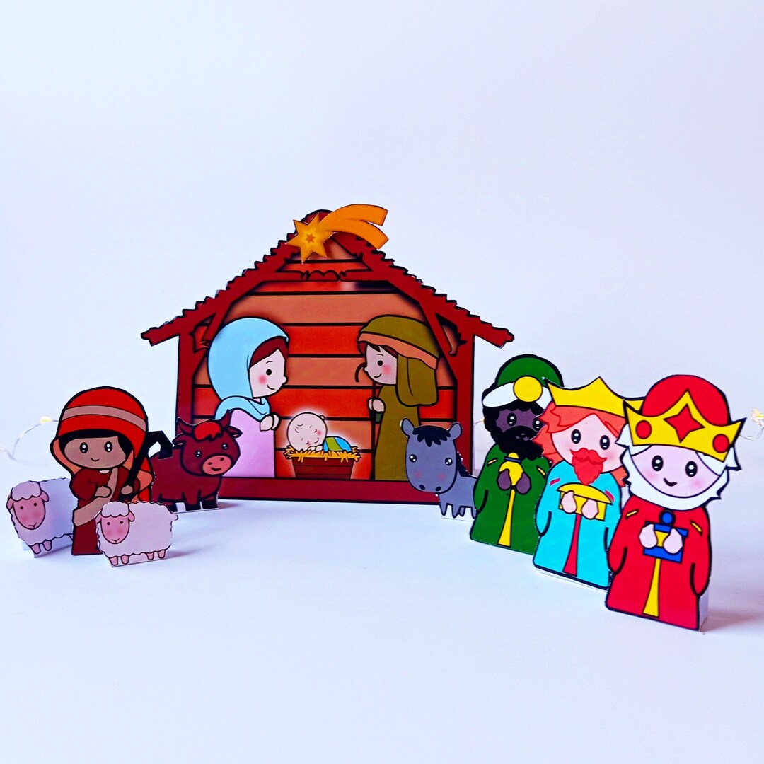 CHRISTMAS MANGER. PDF Templates to Print and Cut by Hand. Decorative Nativity Scene. Pdf Files ...
