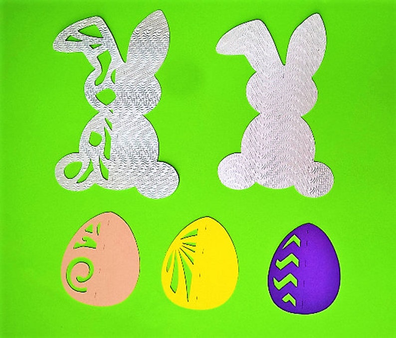 RABBIT And EASTER EGGS In 3D. Svg Templates. Decorations | Etsy