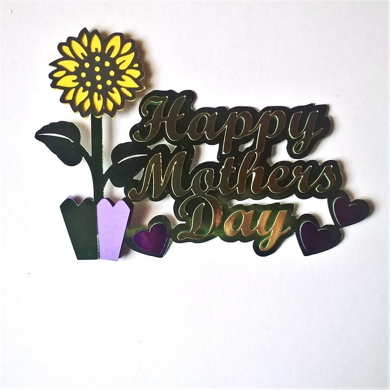 Download SUNFLOWER Cake TOPPER. In Layers. Happy Mother's Day 3D ...