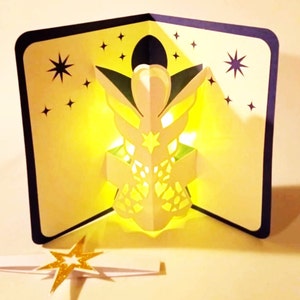 Tarjeta ÁNGEL. Plantillas SVG. Tarjeta desplegable NAVIDAD. Cricut SilhouetteCameo LaserCut. Archivos Dxf Svg SilhouetteStudio Pdf Png. Descarga instantánea.