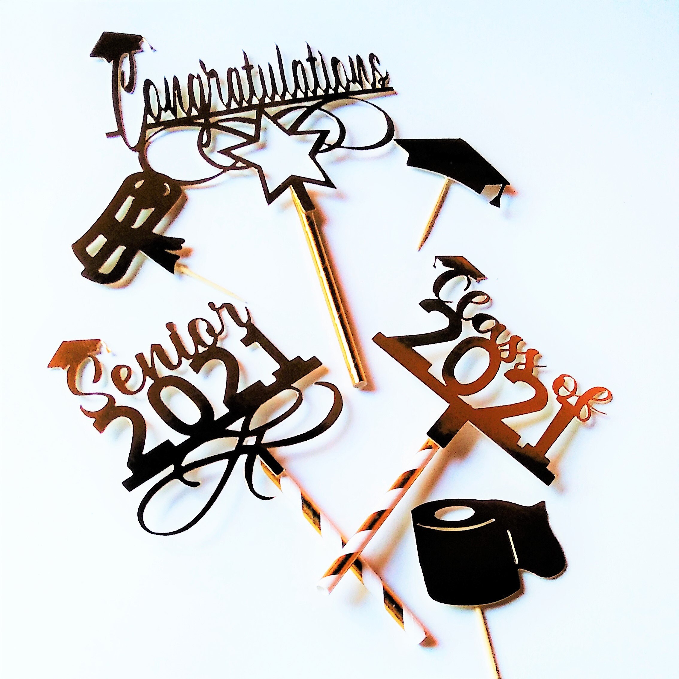 GRADUATION SET. 6 SVG Templates. Cake Toppers Cupcakes Etsy