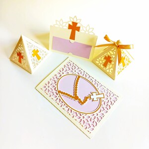 CONJUNTO RELIGIOSO. Modelos SVG. Caixa de Lembrancinhas, Cartão de Bolso, Lanter e Cartão de Lugar. Arquivos Pdf SilhouetteStudio Svg Png. Download instantâneo.