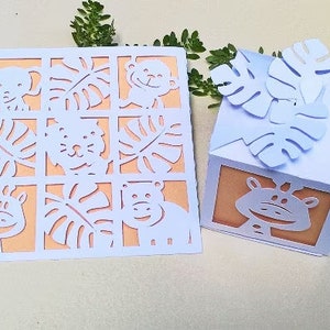CONJUNTO SAFÁRI. Modelos SVG. Cartão de bolso e caixa de lembrancinhas. Cricut, SilhouetteCameo, Corte a Laser. Dxf SilhouetteStudio Ai Svg Png Arquivos Pdf.