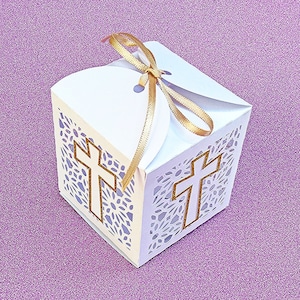 RELIGIOUS BOX. SVG Templates. Favor Box. Flowers Design. Dxf SilhouetteStudio Ai Svg Png Pdf Files. Instant Download. Cricut-SilhouetteCameo