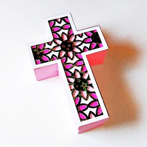 FLORAL CROSS BOX. Svg Templates. Layered Design. Dxf SilhouetteStudio Ai Svg Png Pdf Files. Instant Download. Cricut, Silhouette Cameo.