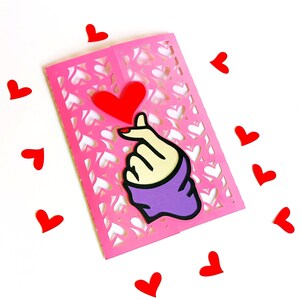 COEUR CORÉEN SVG. Carte pliable à la porte. Modèles SVG. Cricut, Silhouette Cameo, Découpe Laser. Fichiers Dxf SilhouetteStudio Svg Pdf Png.