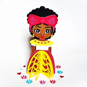Modèles SVG. POUPÉE 3D. Cadeau fille. Décorations de fête. Fichiers Dxf SilhouetteStudio Ai Svg Png Pdf. Téléchargement instantané.