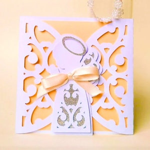 CARTE ANGE. Modèles SVG. Carte pliante. Cricut, Silhouette Cameo, Découpe Laser. Fichiers Dxf SilhouetteStudio Ai Svg Png Pdf. Téléchargement instantané.