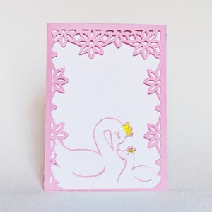 Modelos SVG. Cartão de bolso SWANS. Cartão de Dia das Mães. Dxf SilhouetteStudio Ai Svg Pdf Png Arquivos. Download instantâneo. SilhuetaCameo, Cricut.