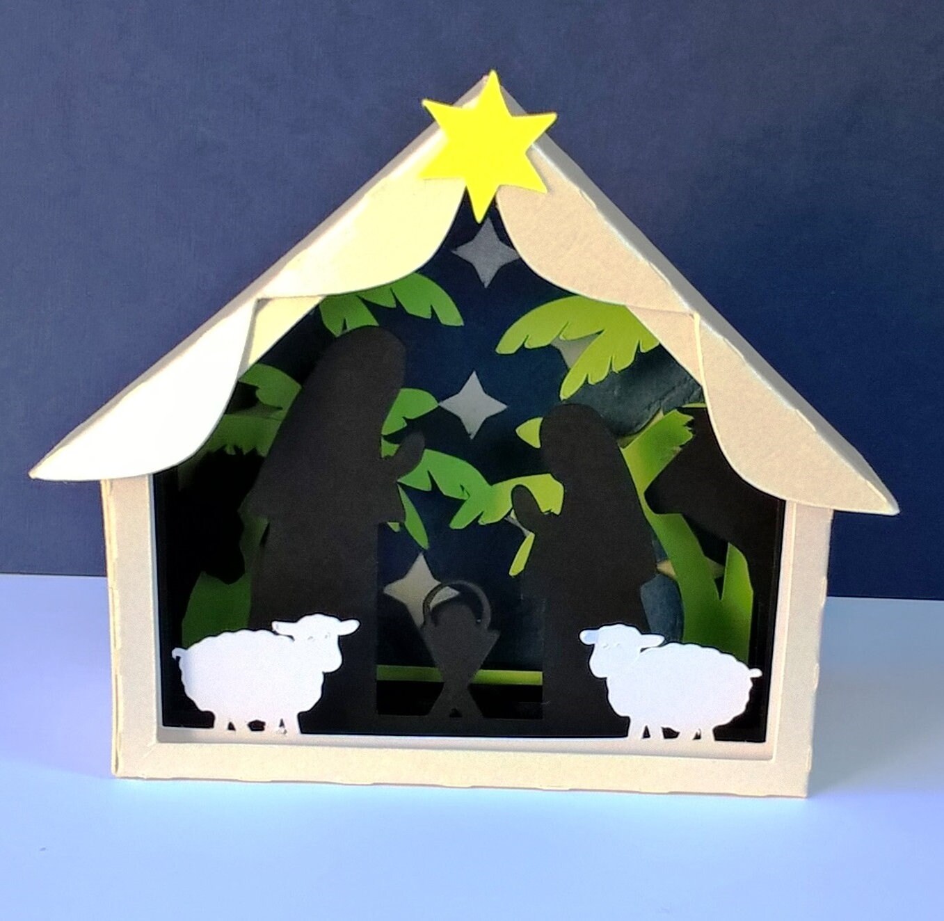 Download 3d Christmas Svg Templates For Decorative Manger Christmas Etsy