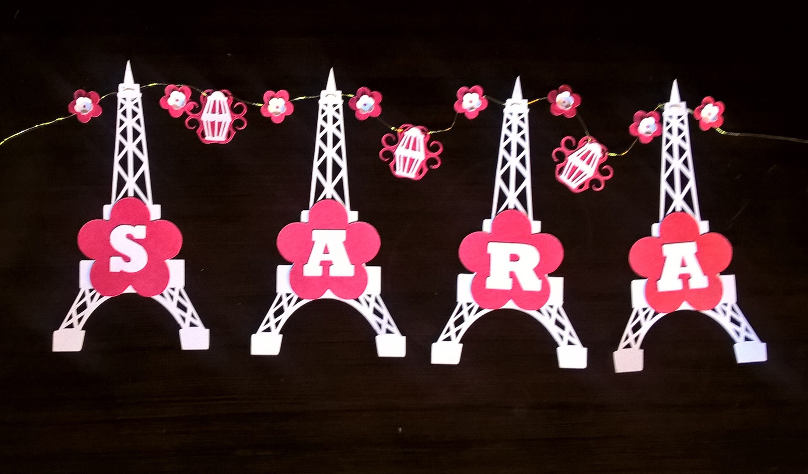 EIFFEL TOWER BANNERS. Svg Templates. Wedding and Birthday | Etsy