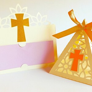 ENSEMBLE RELIGIEUX. Modèles SVG. Boîte cadeau et marque-place. Cricut, SilhouetteCameo. Fichiers Dxf SilhouetteStudio Svg Png Pdf. Téléchargement instantané.