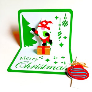 CHRISTMAS Card. SVG Templates. Pop-Up CARD. Cricut, SilhouetteCameo, Laser Cut. Dxf Svg SilhouetteStudio Pdf Png Files. Instant Download.