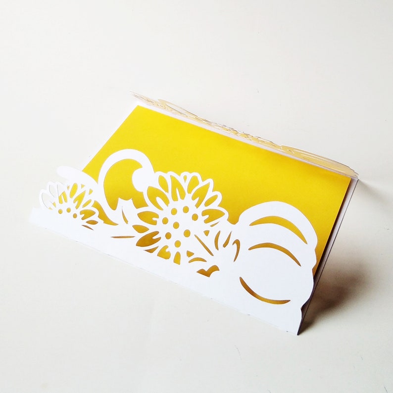 Download Sunflower Pumpkin Gatefold CARD SVG TEMPLATE Fall Card | Etsy
