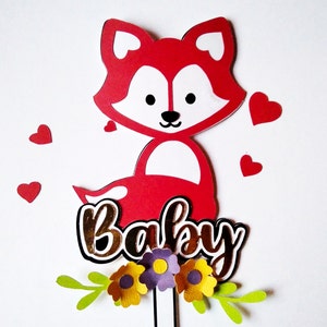GÂTEAU DE RENARD. Modèles SVG. Baby Shower, anniversaires, fêtes. Cricut SilhouetteCameo découpé au laser. Fichiers Dxf Svg Png SilhouetteStudio Ai Pdf.