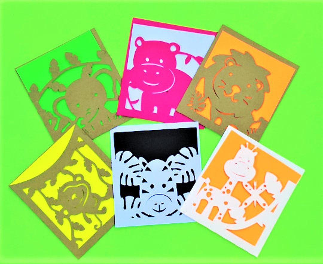 SAFARI SET. SVG Templates. 6 Pocket Cards. Cricut, Silhouettecameo ...