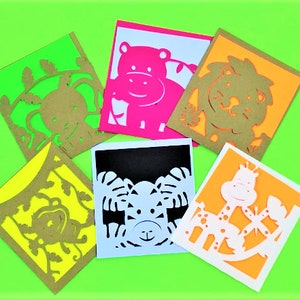 ENSEMBLE SAFARI. Modèles SVG. 6 cartes de poche. Cricut, Silhouette Cameo, Découpe Laser. Fichiers Dxf SilhouetteStudio Ai Svg Png Pdf. Téléchargement instantané.