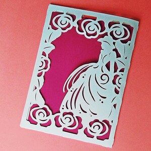 Modelos SVG. CARTÃO DE Bolso COWGIRL. Projeto de rosas. Cricut, SilhouetteCameo. Arquivos Pdf Dxf Ai SilhouetteStudio Svg Png. Download instantâneo.