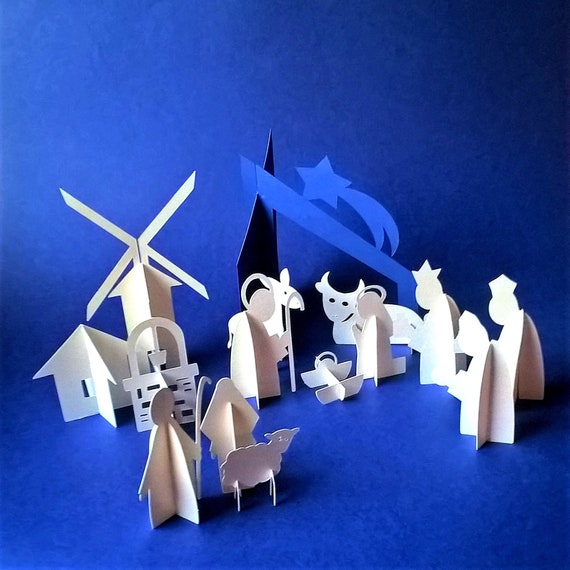 Download 3D NATIVITY Scene. SVG Templates. CHRISTMAS Nativity Scene ...