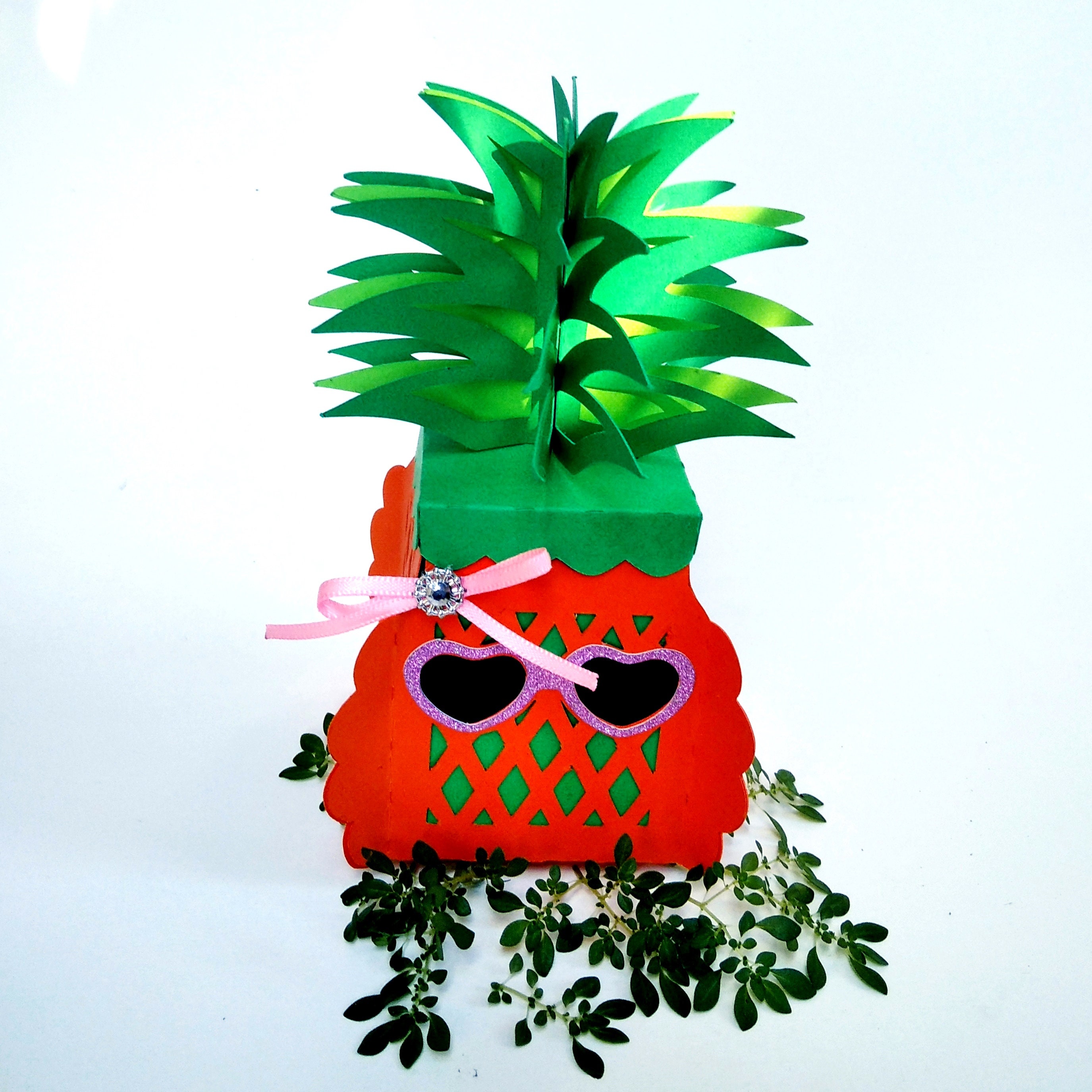 PINEAPPLE BOX. SVG Templates. Favor Box. With Sunglasses. Etsy