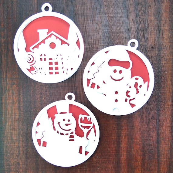 CHRISTMAS HANGING ORNAMENTS. Svg Templates. Layered Labels. - Etsy