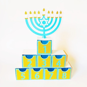 CALENDRIER DE HANUKKA. Modèles SVG. Fêtes juives. Cricut, SilhouetteCameo. Fichiers Dxf SilhouetteStudio Svg Png Pdf. Téléchargement instantané.