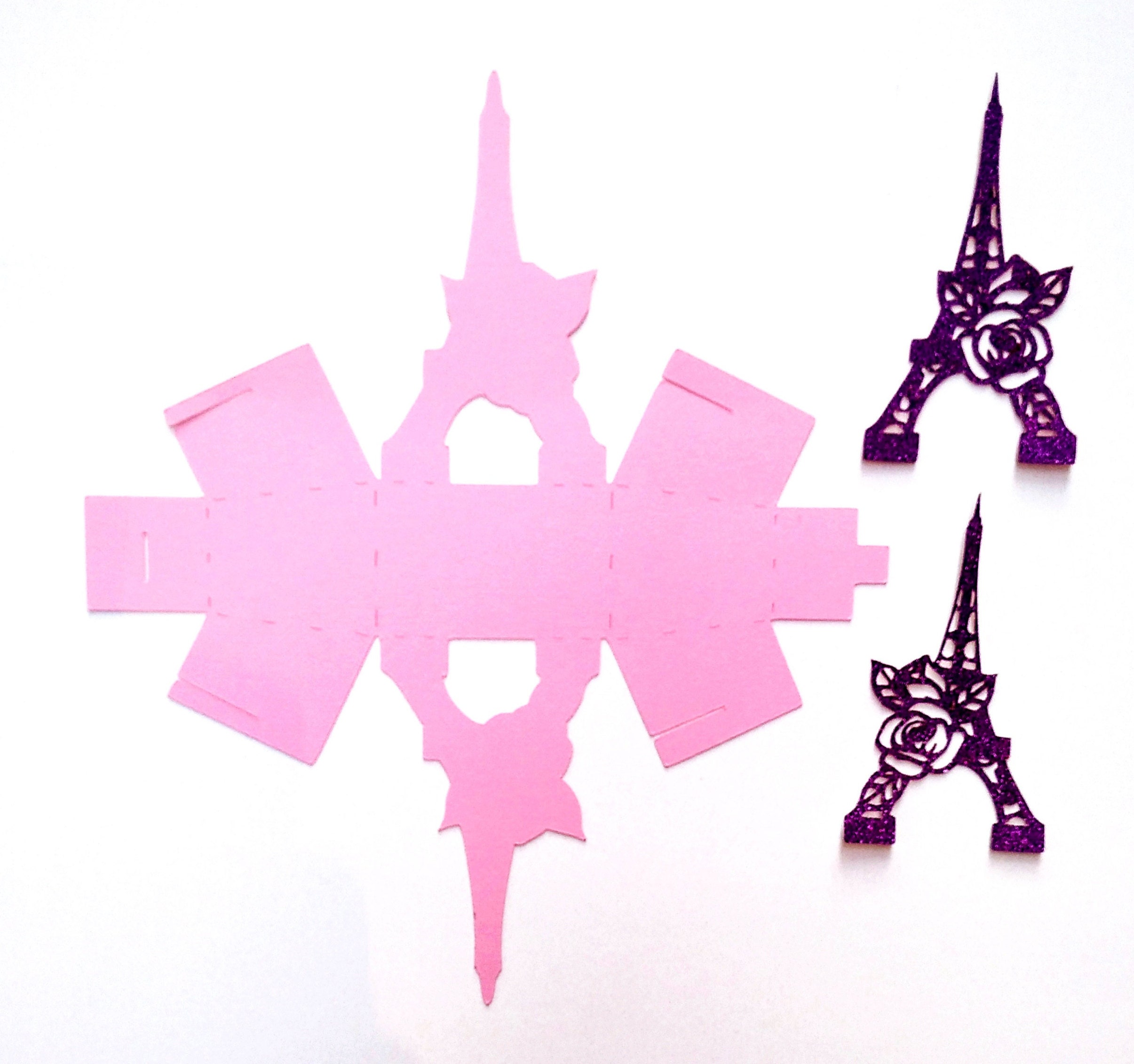 SVG Templates. FOLDING CARD and Favor Box. Eiffel Tower - Etsy