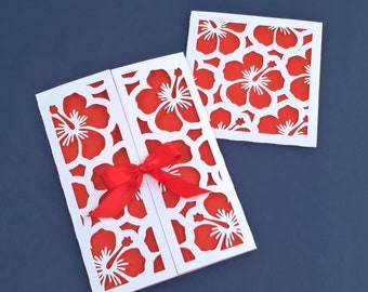 JEU DE CARTES DE FLEURS. Modèles Svg. Pliable et carte de poche. Téléchargement instantané SilhouetteStudio Dxf Ai Svg Pdf Png fichiers. Silhouette de CricutCamée