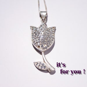 Delicate Love Flower 925 Silver Pendant, Fine Tuareg Silver Chain Necklace, Handmade Minimalist Women's Jewelry, Ideal Love Token image 6