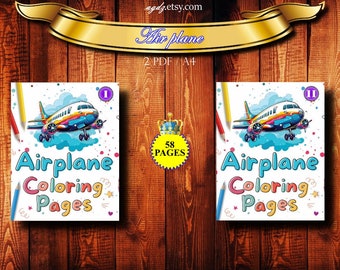 Custom Airplane Coloring Book - 58 Pages of Birthday Party Fun, Personalized Activity & Unique Gift Idea for Kids