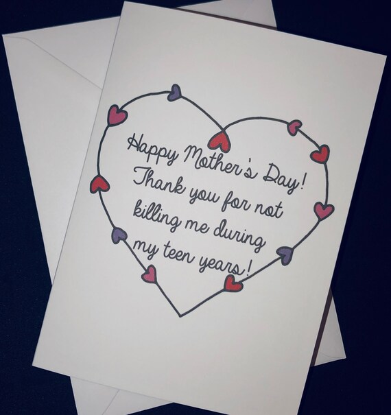 Funny Mother S Day Card Thank You For Not Killing Me Etsy