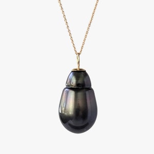 12-13mm Dark Baroque Tahitian Pearl Pendant