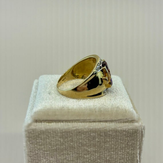 Gorgeous Multi Stone 14K Yellow Gold Ring - image 3