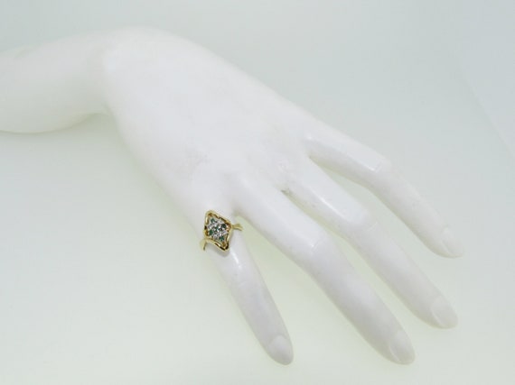 Vintage 14K Yellow Gold Diamond & Emerald Ring - image 2