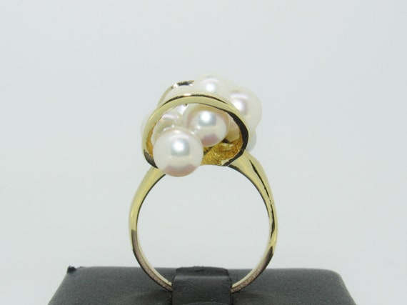 Unique Vintage 14K Yellow Gold Ribbon & Pearl Est… - image 5