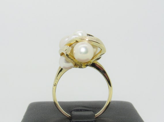 Unique Vintage 14K Yellow Gold Ribbon & Pearl Est… - image 7