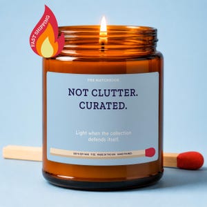 Thrifting Gift | Not Clutter Curated Funny Candle | Vintage Antique Lover Collector Gift | Thrifter Reseller Candle